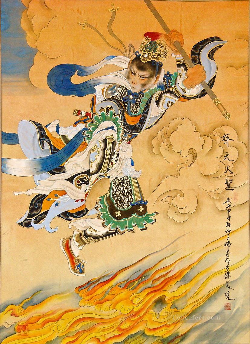 roi singe dans la culture chinoise Peintures à l'huile